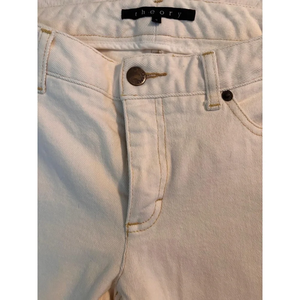 Theory Women's White Wide Leg Boot-Cut Jeans